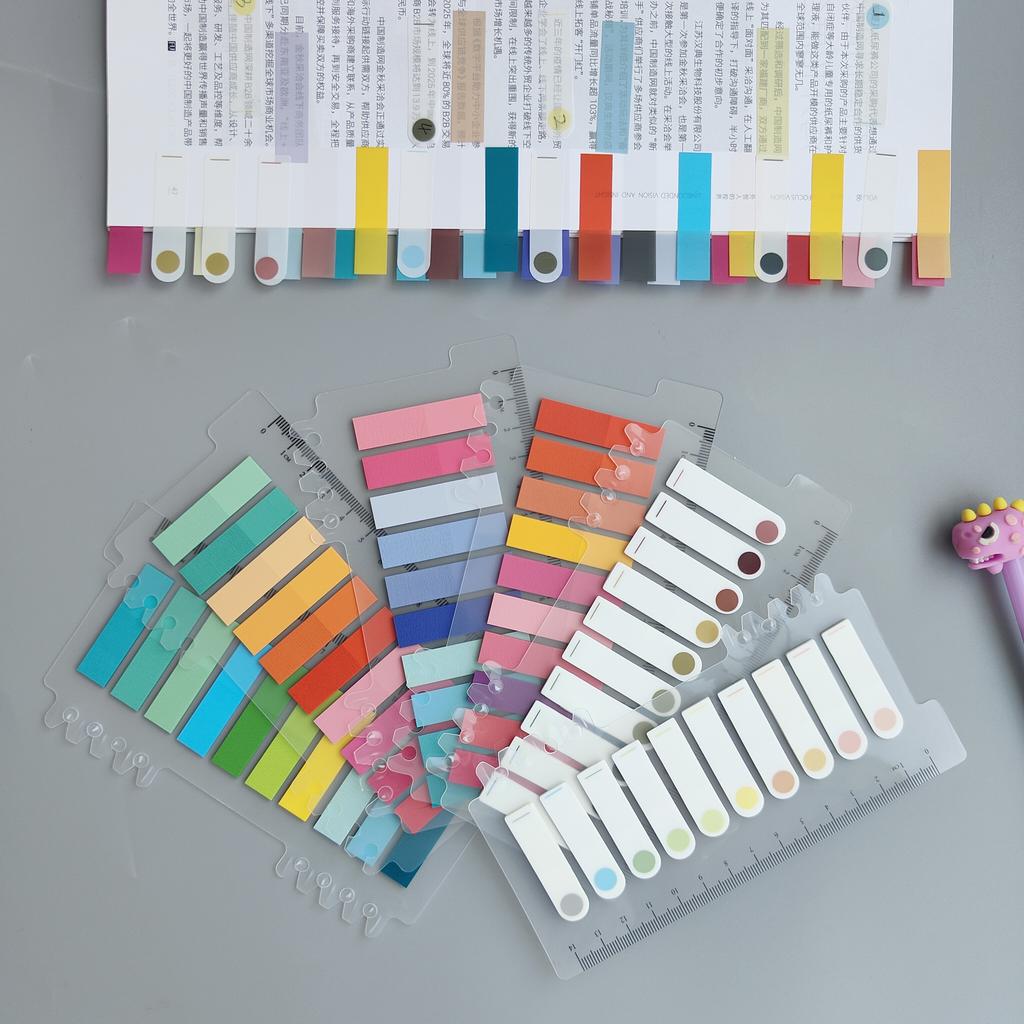6er-Pack Index-Registerkarten mit Lineal Beschriftbare Datei-Registerkarten Flags Farbige Seitenmarkierer Etiketten Für Lesehinweise Bücher Schul- und Bürobedarf