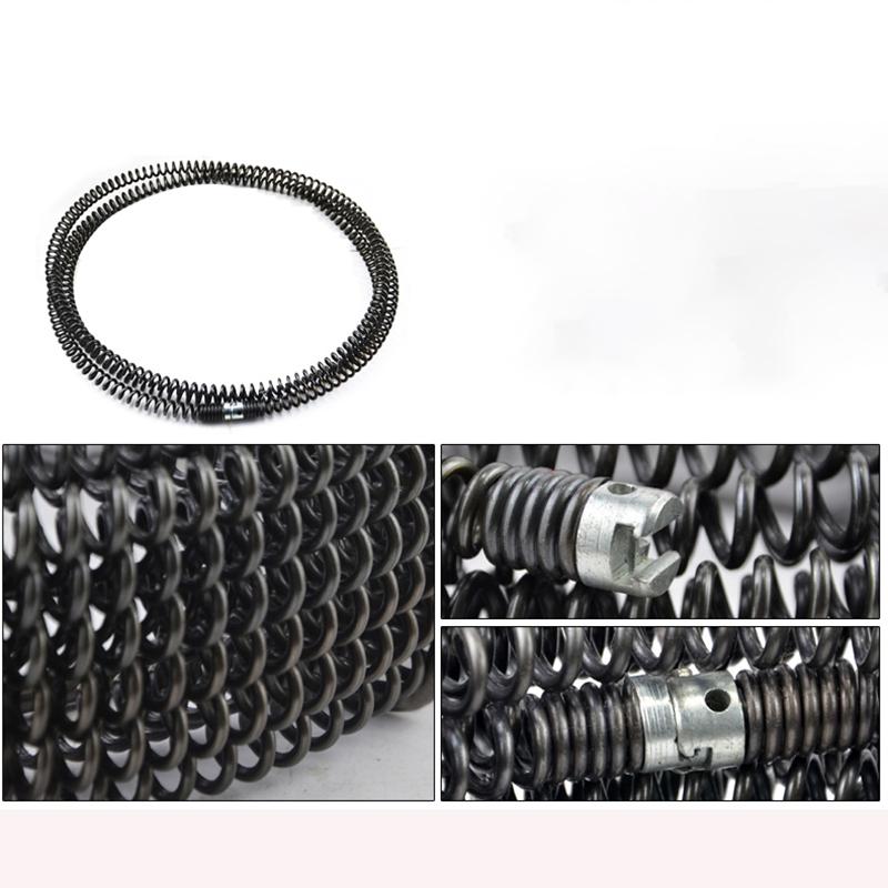 3 Meter Household Drain Pipe Dredger Extension Spring Set with Compression Spring And Connector - Sewer Cleaning Tool