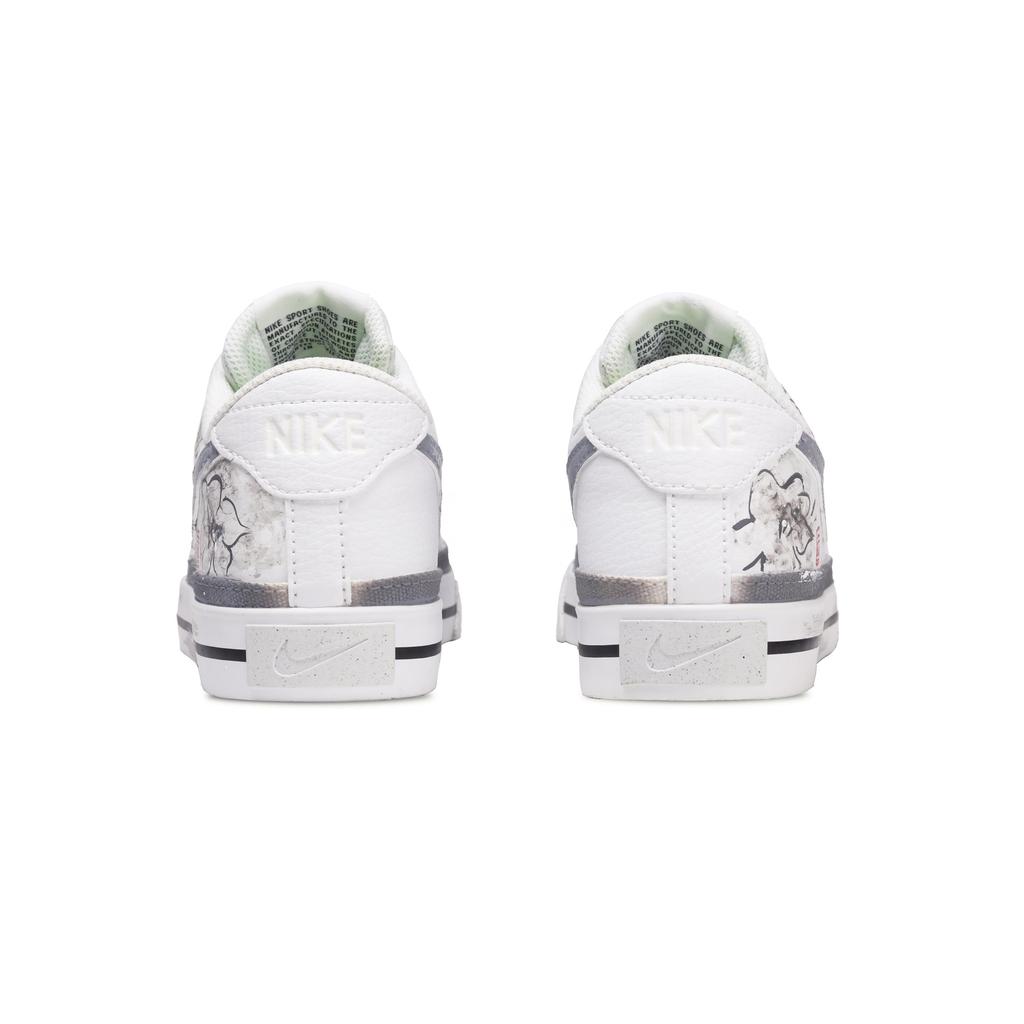 Nike Court Legacy Ink White Space Wear Resistant And Lightweight Low Top Skateboard Shoes Unisex White Gray DH3161-101(team1555-)