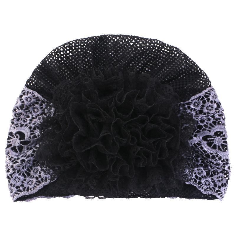 Embroidery Beading Lace Turban Cap for Women