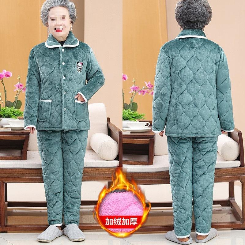 

Осінній та зимовий одяг велюровий наповнений піжамний комплект потовщений домашній бавовняний одяг бавовняний одяг куртка жіноча 3XL [Recommended 135-77.5kg] - Yes