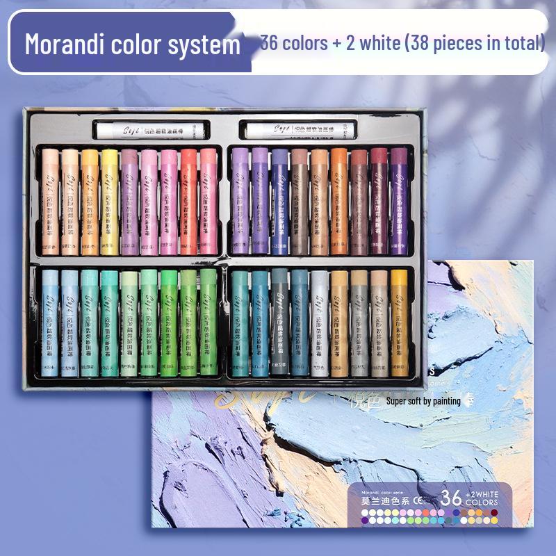 Kaba Bear 48 Farben Morandi Ölpastellkreiden für Grundschüler - Weiche, lebendige 3D-Kunst-Wachsmalstifte