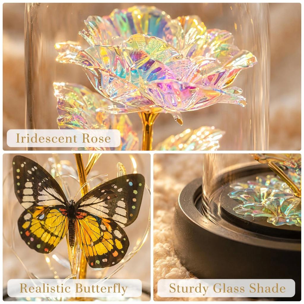 LED Bedside Night Light, Premium Forever Rose Gift