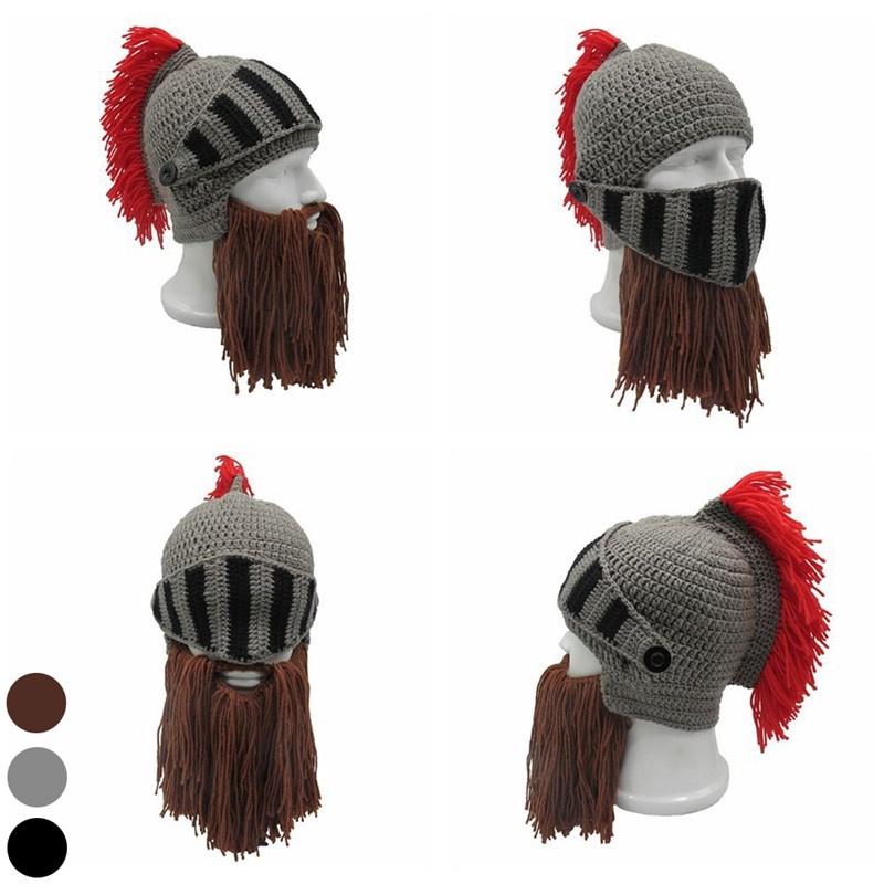 Buy Knitted Hat Red Tassel Roman Knight 