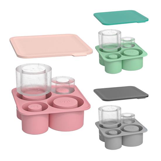 Creative Cylinder Ice Cube Tray Easy-Release Silicone Ice Mold BPA-Free Leak-Proof Lid Easy Release Ice Maker for Cocktails Coffee Summer Drink