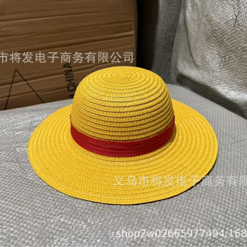 Luffy Straw Hat Summer Sunshade Sunscreen One Piece Same Style COSPALY Parent-child Anime Straw Performance Hat