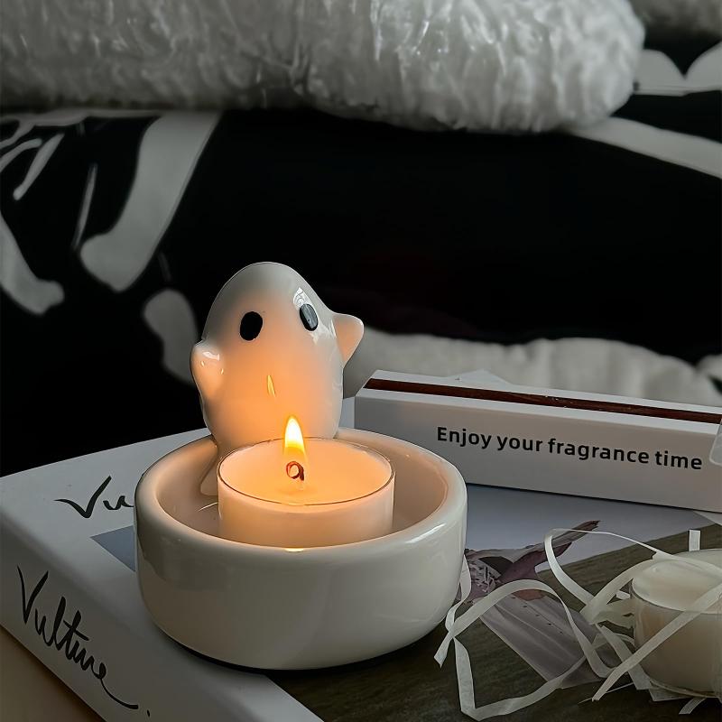 DIY Ghost Candlesticks Silicone Mold for Creative Halloween Resin Candle Holder Handmade 3D Ghost Shape Mold