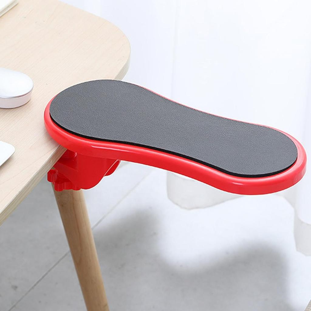 Ergonomic Arm Rest for Desk, Ideal for Office and Home Workstations, Comfortable Elbow Rest for Computer Desk (Red)
