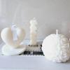 Heart-shaped Scented Candle Silicone Mold DIY Beautiful Rose Ball Resin Mould Flower Gypsum Making Tool Craft Gifts Home Decor