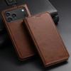 Plain Leather Card Holder Case for iPhone 18 Pro Max 17 Air 17E 16E 16 Pro 15 14 13 12 Mini 11 Magnetic Button Wallet Flip Cover