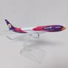 Air 16cm B737 Purple Bird Aircraft Model 1/400 Scale NOK Airways 737 Airplane Metal Alloy Plane Model Display Decor