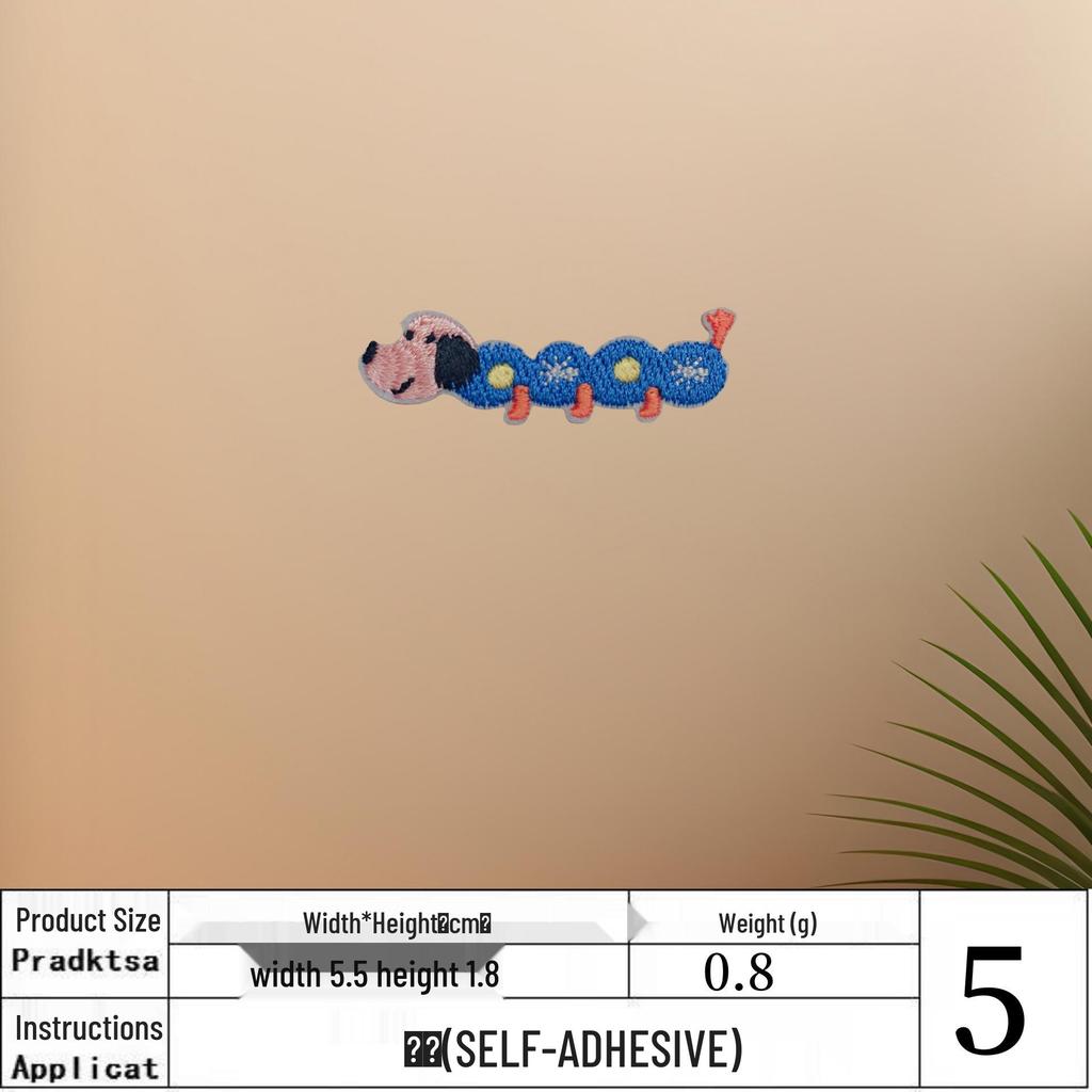 Entzückender Cartoon Dackel Aufbügel-Stickaufnäher zur DIY Kleiderdekoration