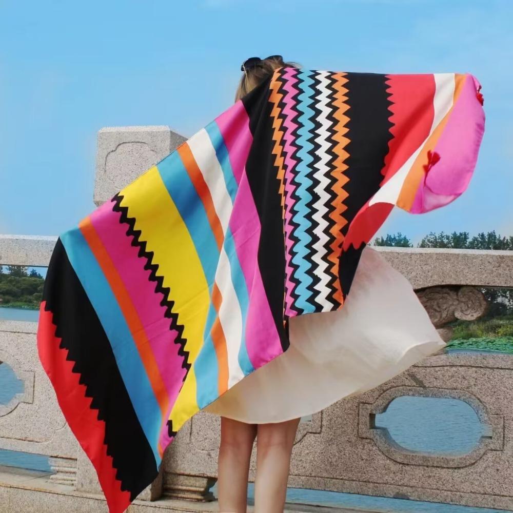 Chaka Salt Lake Great Northwest Tourism Ethnic Style Scarf Silk Scarf Women'S Summer Seaside Beach Shawl Sunscreen Thin