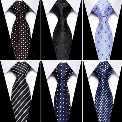 Business Tie Adjustable Firm Stitching Embroidery Lightweight Groom Tie Decorative Multi Styles Dot Striped Wedding Tie Party Tie