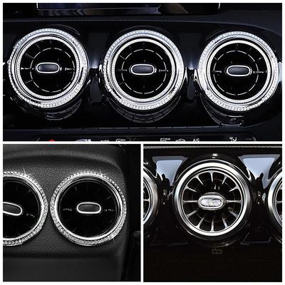 Pro Mercedes Benz třídy GLA GLA200 GLA220 GLA250 2020 2024 Výstup klimatizace AC Vent Krystalový ozdobný kroužek Diamantová nálepka