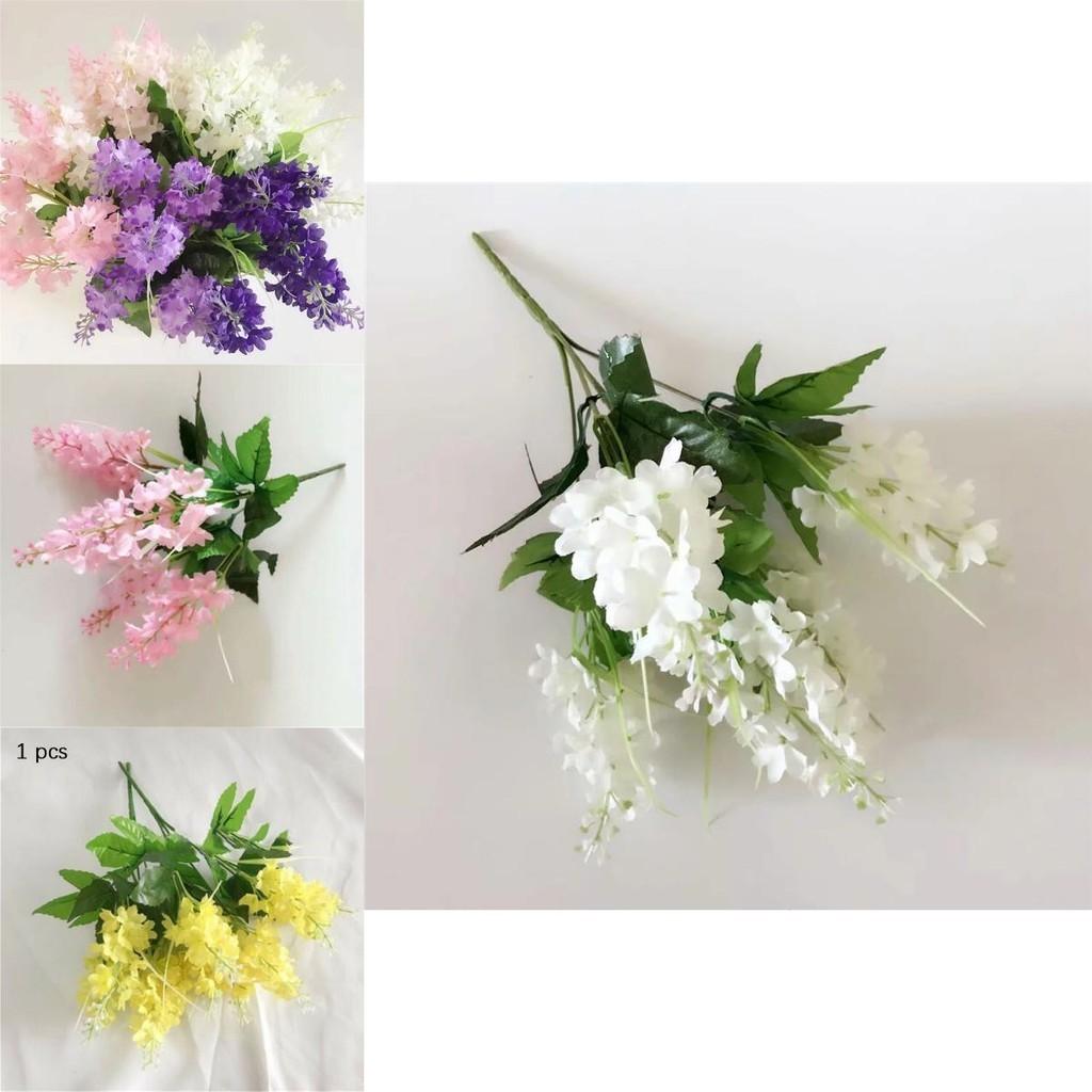 Charming 5 Heads Artificial Hyacinth Fake Silk Flowers Bouquet For Lovely Home And Event Decor