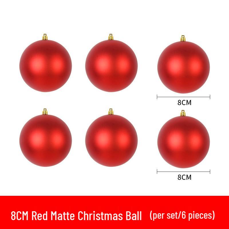 Red Shiny & Matte Glitter Christmas Ball Ornaments - Plastic Hanging Decorations (6-30cm) for Festival Scenes