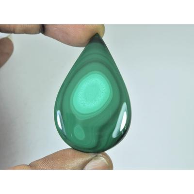 86Cts. Natural Green Malachite Pear Shape Cabochon Loose Gemstone 29X48X6 MM D-352