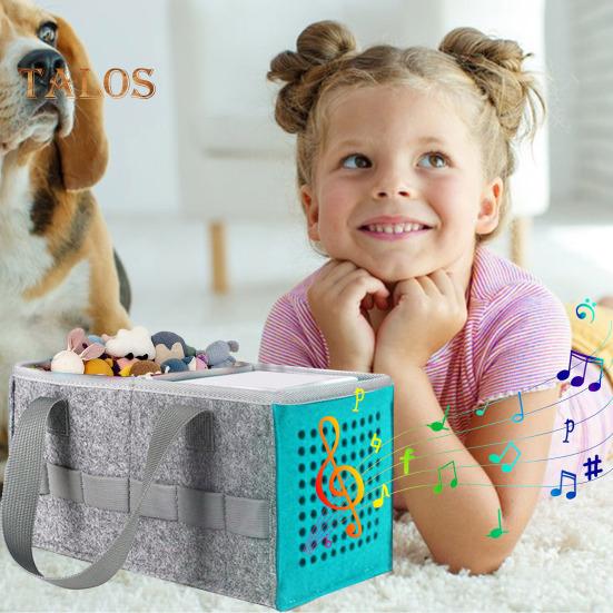 Wireless Speaker Felt Storage Bag Portable Handle 2 Compartments Large Capacity Foldable Audio Player Kids Stuffed Toy Snack Organizer Carrying