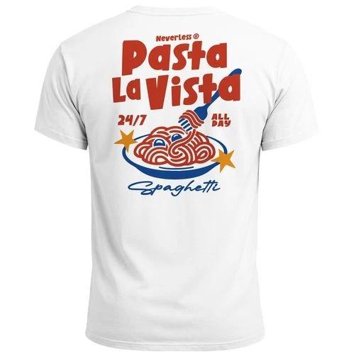 

Men s T-Shirt Back Print Pasta La Vista Spaghetti Print Back Print Noodle- L