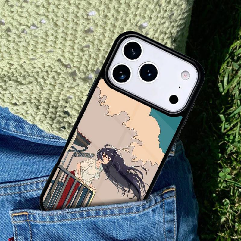 Japanese Style Anime Girl Phone Case For iPhone 17 AIR 16 Pro Max 15 14 Pro 11 12 13 Shockproof Silicone Cover