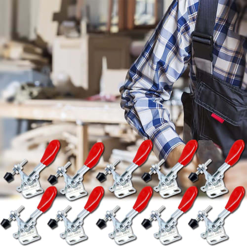 GH-201-A Toggle Clamp for Wood and Metal, 27kg Holding Capacity, Auxiliary Tool for Fixing Metal (Pack of 10)