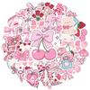 35pcs-50pcs Cute Pink Stickers Romantic Cute DIY Stickers Teacher Reward Stickers For Guitar Laptop Helmet Skateboard Guitar