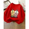 European sizes Kids' Crewneck Sweatshirt - Cute Bubble Tea Faces with Straws , Sportswear And Casual Wear, Soft And Comfortable, Children's Clothing