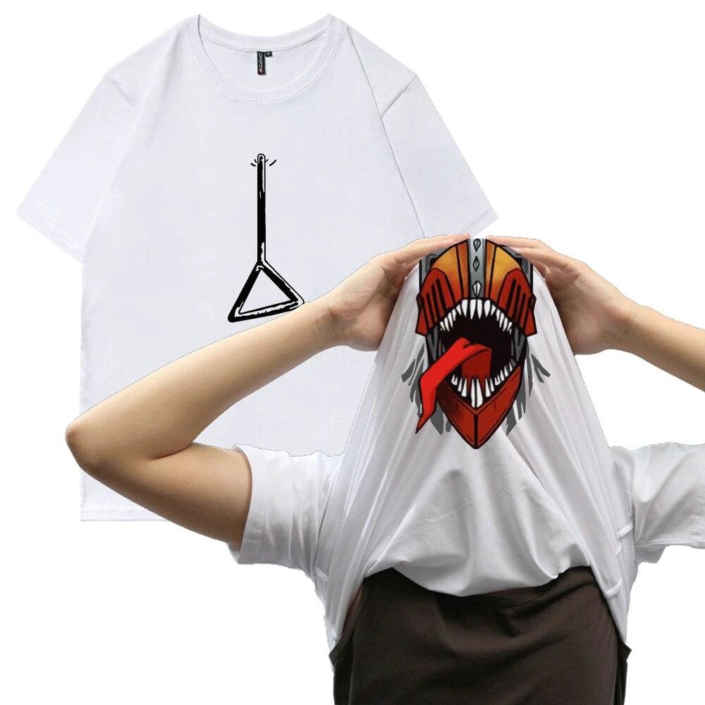 

Двусторонняя футболка унисекс с бензопилой в стиле аниме для женщин унисекс. Креативные забавные топы с короткими рукавами. Уличные футболки в стиле хип-хоп из 100% хлопка, черные черные футболки. XL
