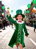 Kinder Irisches Cosplay Kostüm Mädchen St. Patrick's Day Ethnisches Kleid für Auftritt