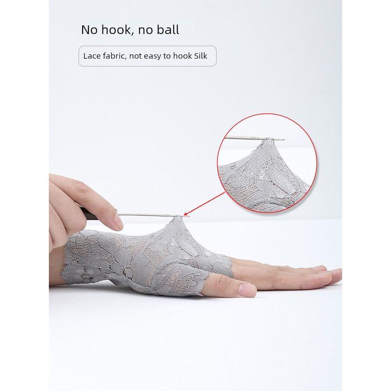 Half Finger Sun Protection Gloves Women Open Finger Driving Versatile Summer Thin Lace Elegant Sexy Breathable Scar Covering Half