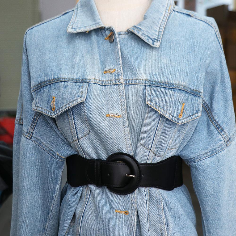 Leather Corset Belt Solid Color Wide Waist Corset Elegant Elastic Cummerbunds  Girl