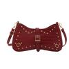 Rivet Simple Retro  Summer Personalized New Fashion Solid Color Trend Casual Shoulder Bag Underarm Bag Women