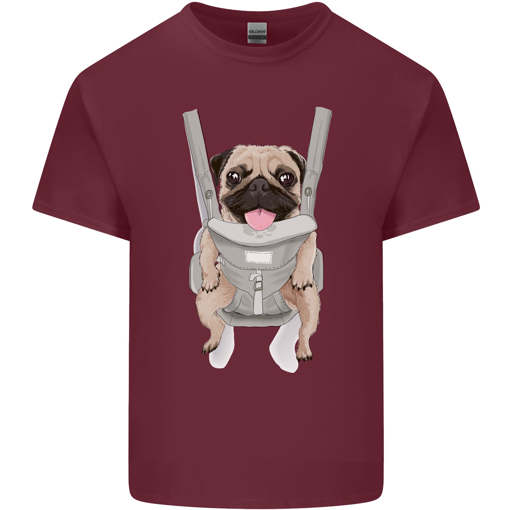 A Pug in a Baby Harness Funny Dog Unisexs Light Cotton TShirt S