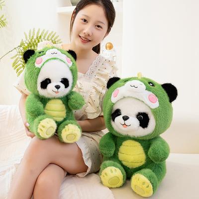 Soft Panda Transformation Dinosaur Doll Plush Toy Black and White Panda Children's Rag Doll Girl Birthday Gift
