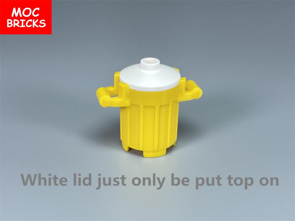 10pcs/lot MOC Bricks DIY Container Trash Can with 4 Cover Holders fit with 92926 Building Blocks figure Assembled Toy kids gifts