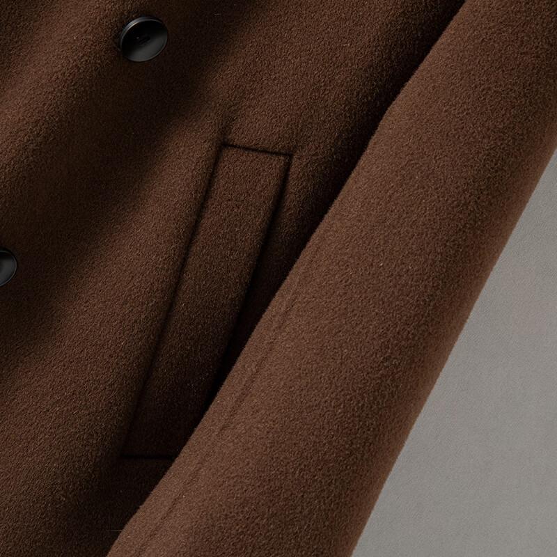 Fanzhen Men's 100% Wool Mid-Length Overcoat