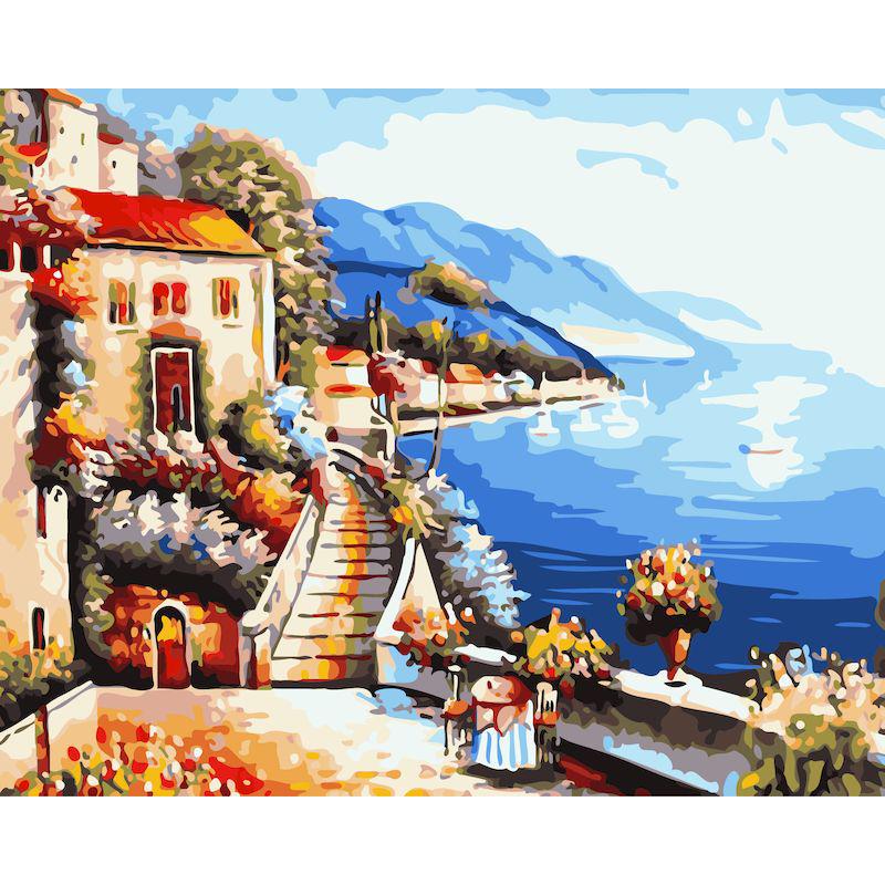 DIY Harbor Painting Kit - 40x50cm Digital Oil Painting Set