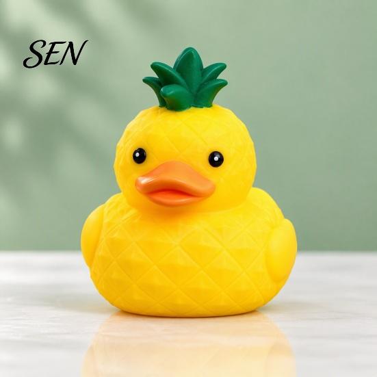 Portable Stress Relievers Pineapple Duck Squishy Toy, Slow Rebound Relief Squeeze Cute Safe Soft Toys for Toddlers Yellow Fidget Sensory Decompression