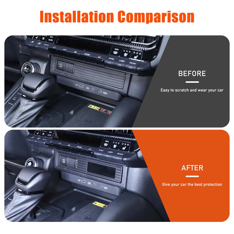 Car Center Console Charging Port Storage Box For Toyota Land Cruiser Prado 250 LC250 2024 2025 Replacement Part blu