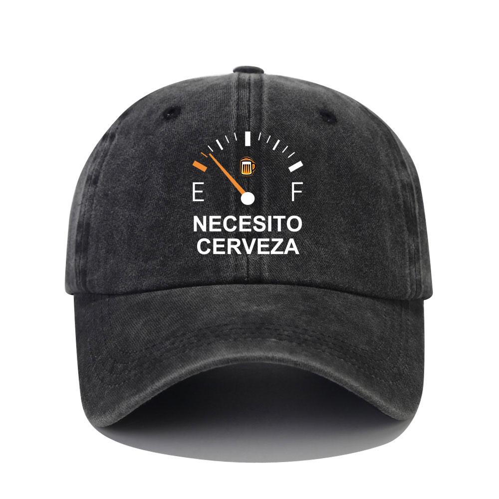 NECESITO CERVEZA Spanish Slogan Print Baseball Cap Washed Cotton Dad Hat Outdoor Adjustable Sun Protection Sports Caps Hats