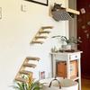 Cat Sky Park Wall-mounted Cat Tree Cat Jumping Platform Includes Sisal Scratching Board Suspension Bridge Soft Bed with Step