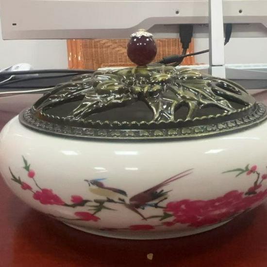 Large Ceramic Indoor Incense Burner: Fireproof Sandalwood & Stick Holder, Mosquito Repellent Ornament