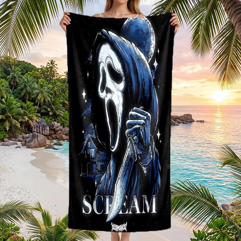 Large Beach Towel Quick Dry Absorbent Towel For Beach IndoorScream Ghostface