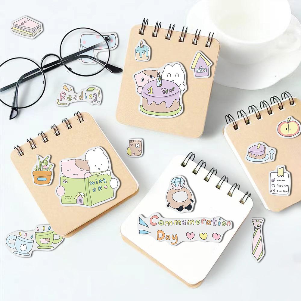 8 Cartoon Cute Korean Ins Simple Collage Stickers DIY Handicraft Waterproof Set Decorative Stickers