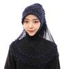 A Dropshipping / Spot / OEM Handmade Beaded Islamic Costumes Women's Scarf Muslim Headscarf