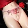 Women Panties Low Waist Triangle See-through Thin Solid Color Plus Size