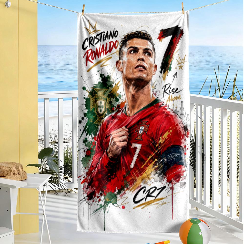 Ronaldo's Portugal Legacy Beach Towel High Absorbency & Quick-Dry Comfortable Lightweight Suitable for Swimming, Gym, Camping, Yoga Vacation