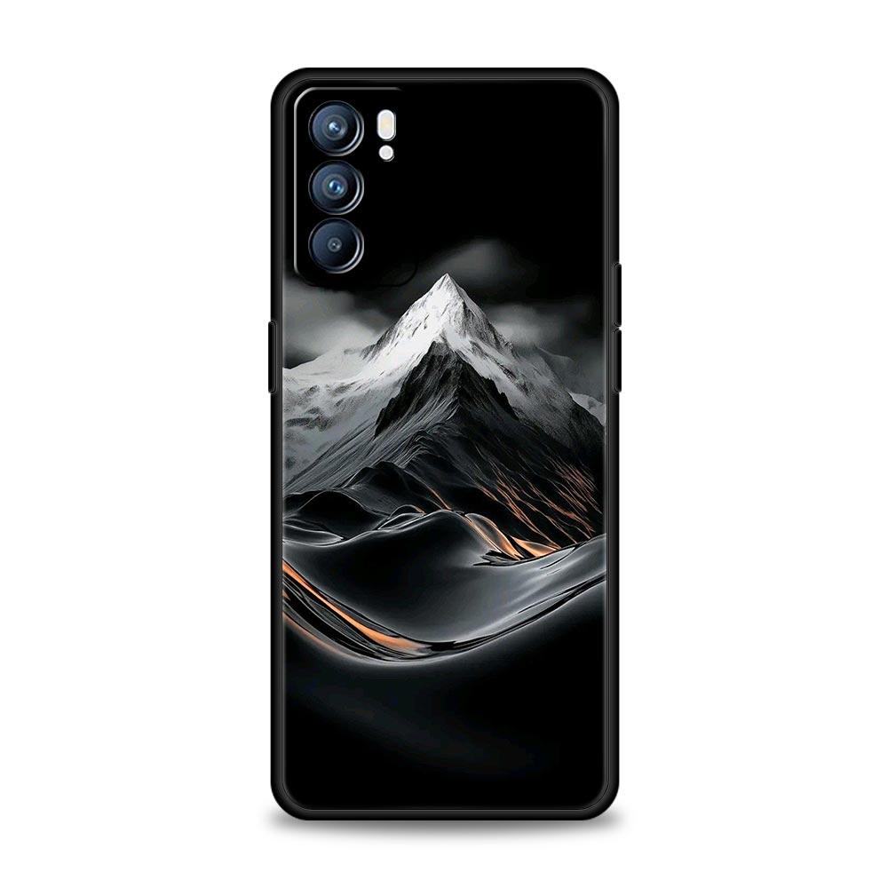 Schwarze Bergspitze Handyhülle Für Oppo Reno 13 12 11 10 7 F Find X5 X6 A98 A80 A79 A78 A57 A54 A31 A17 Pro 5G Weiche TPU Hülle