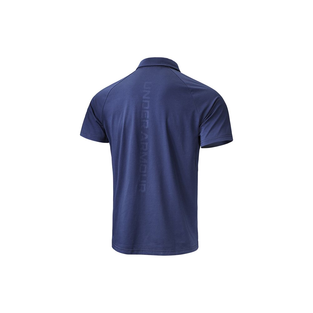 Under Armour Logo Embossed Regular Fit Straight Leg Knit Polo Shirt Men Polo Shirts Academy-Blue 22500515-408